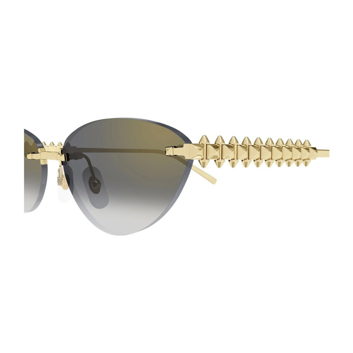 Cartier Rimless Cat-Eye Sunglasses With Pyramid Studs