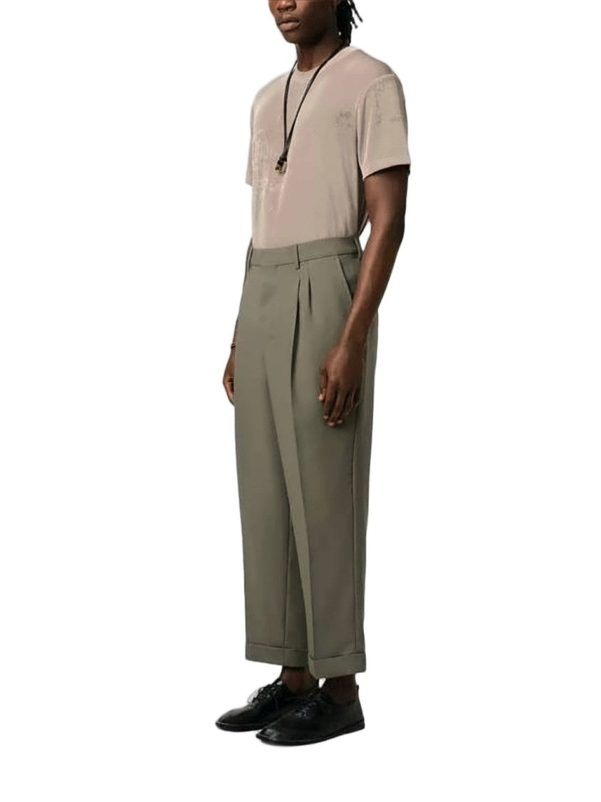 Ami Paris Tailored High-Waist Suit Pants With Pleated Front