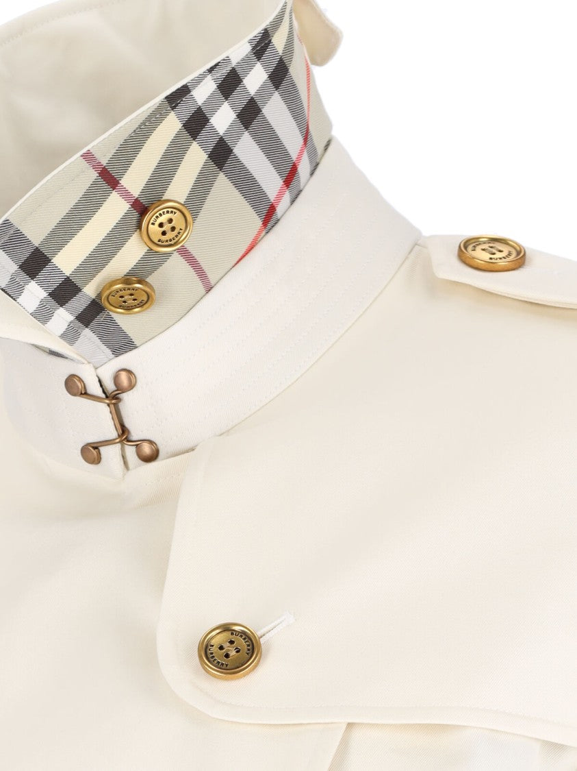 Burberry Double-Breasted Trench Coat – White