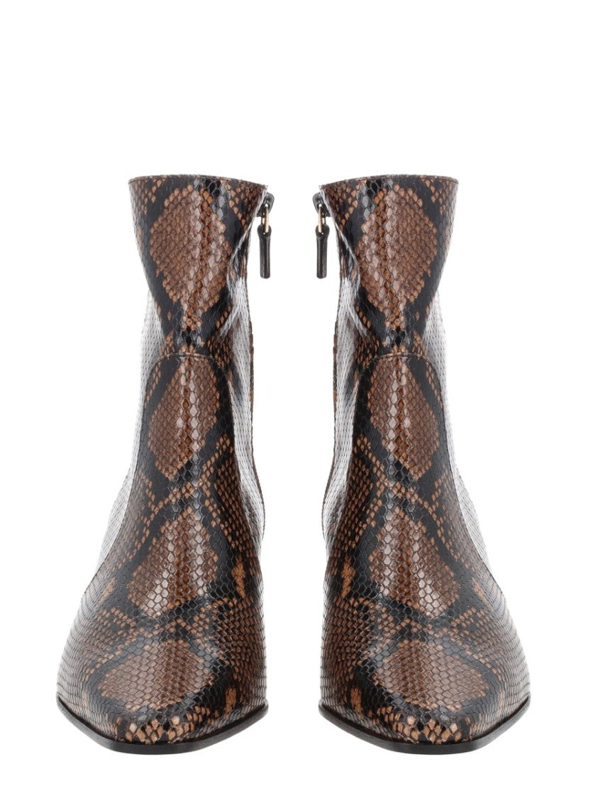Stuart Weitzman Stassi Zipper Snakeskin Ankle Boots