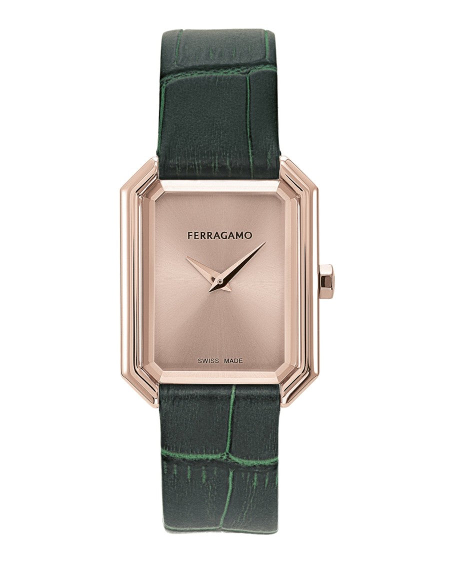 Ferragamo Crystal Leather Watch