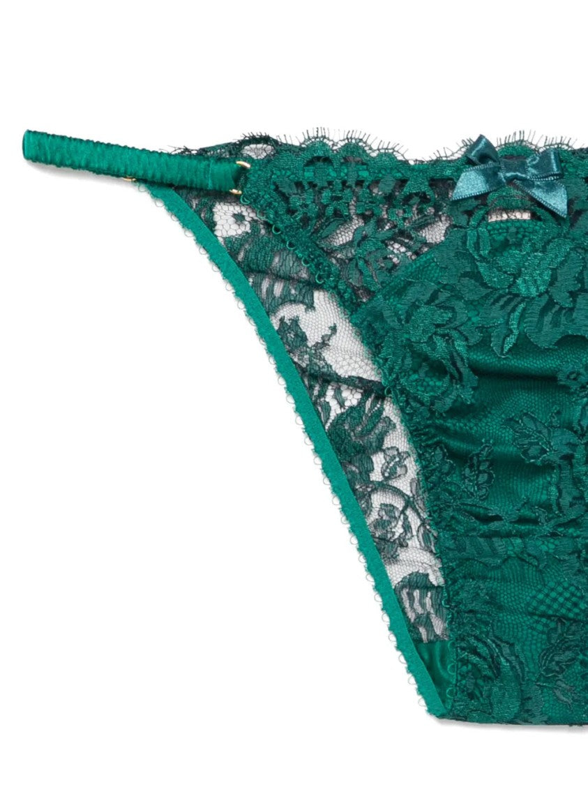 Agent Provocateur Green Solanna Floral Lace Viscose-Blend Panties