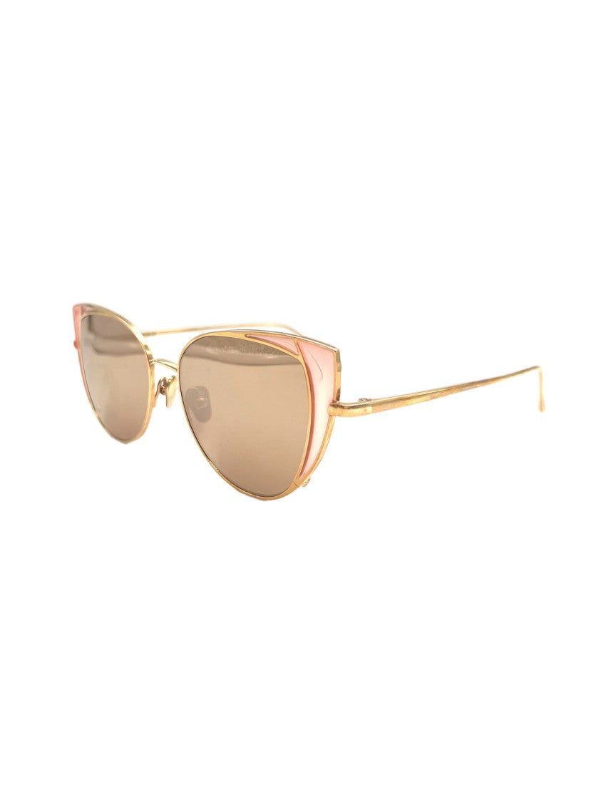 Linda Farrow Metallic Metal International Fit 140 Mm Sunglasses