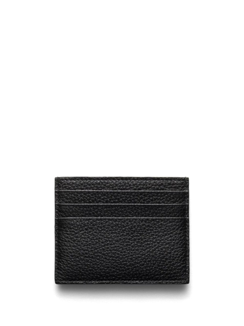 Prada Textured Black Leather Wallet With Multiple Card Slots