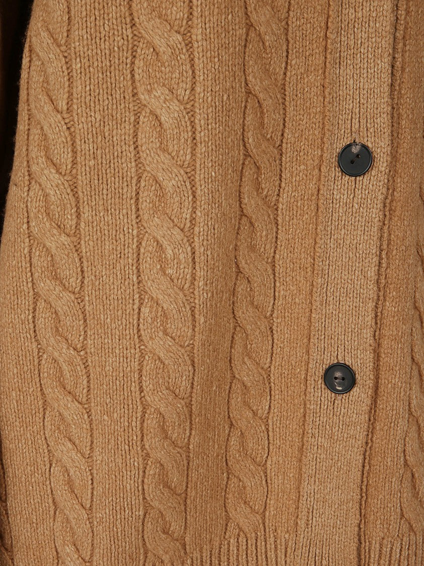 The Row Cable Knit Cardigan With Round Neckline And Button-Down Front