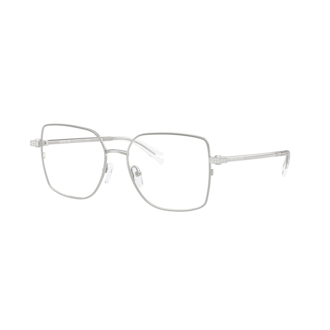 Michael Kors 0Mk3091b Square-Shaped Silver Metal Eyeglasses With Minimalist Design