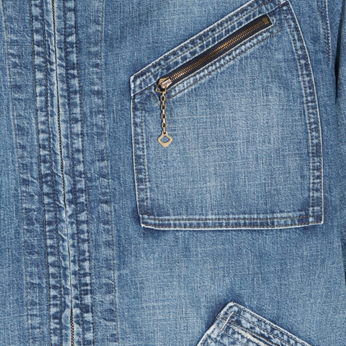 Maison Margiela Faded Blue Distressed Tailored Denim Jacket