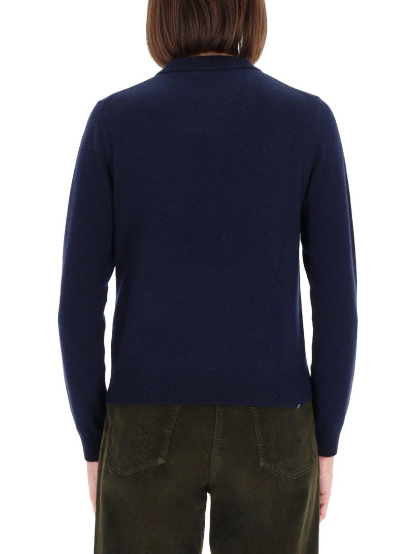 Aspesi Long-Sleeve Cashmere Polo Shirt