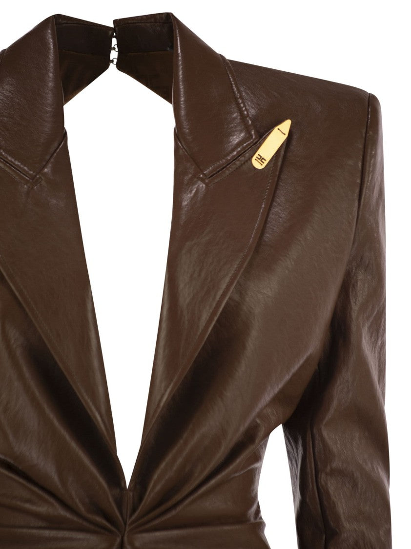 Elisabetta Franchi Craquelé Dress With Lapels