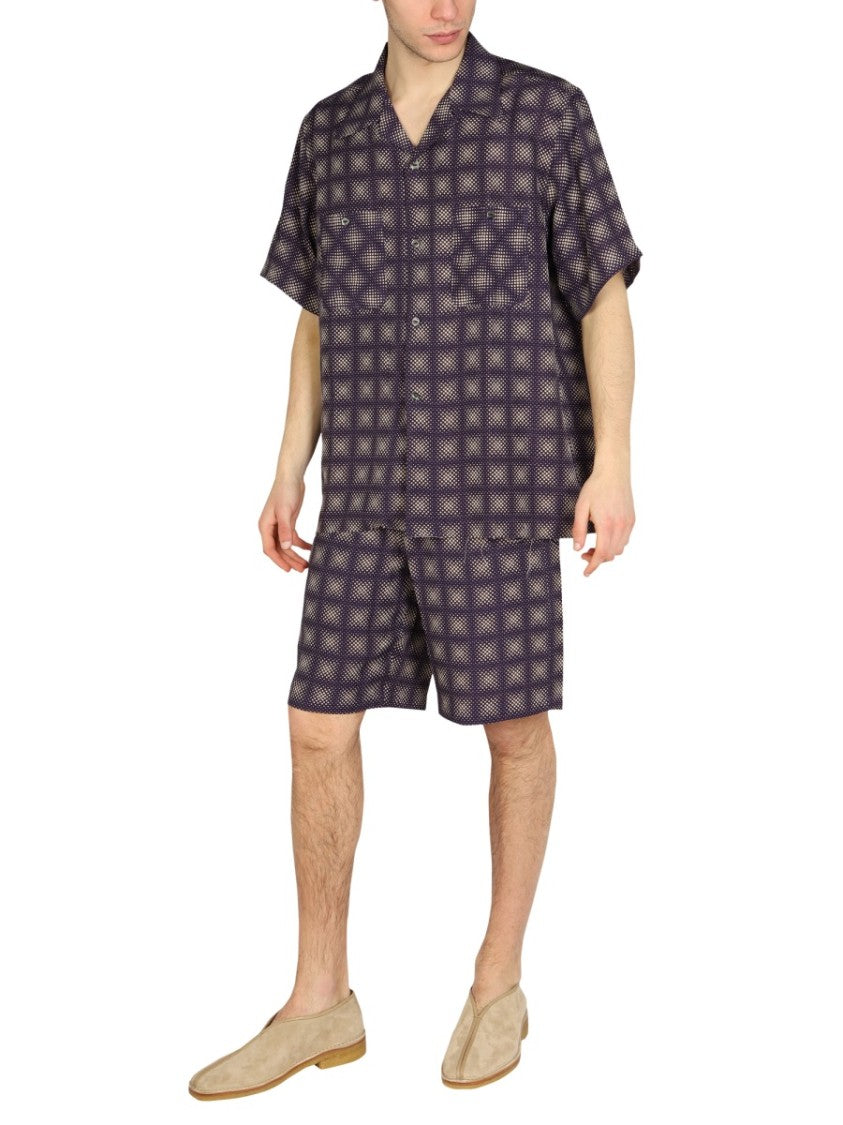 Needles Check Print Shirt With Bowling Collar