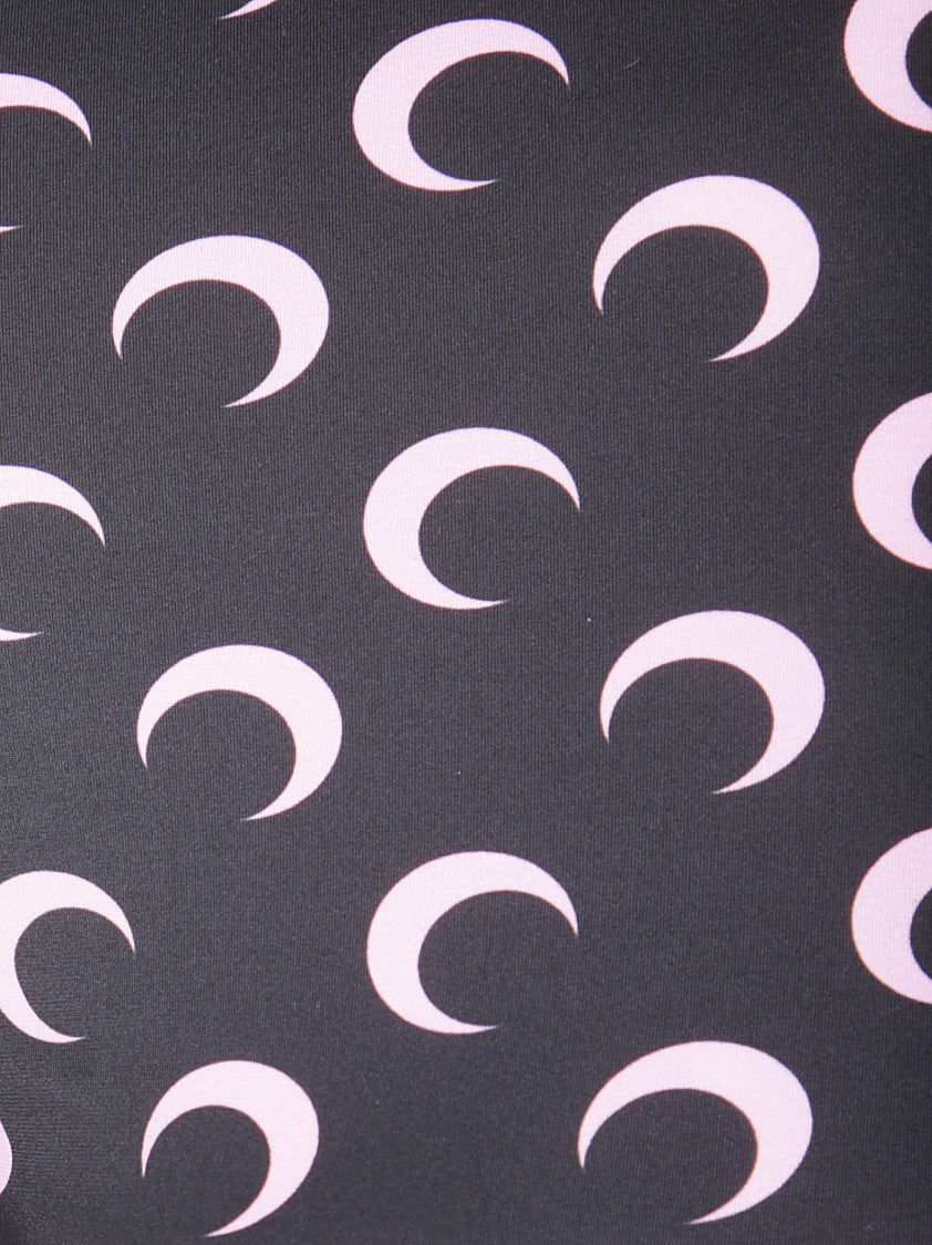 Marine Serre Long-Sleeved High Neck Top With Moon Print Design