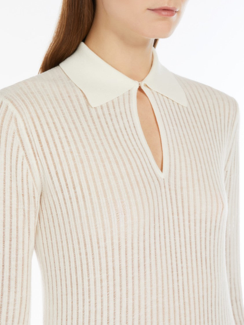 Max Mara Fitted Wool And Silk Knit Top