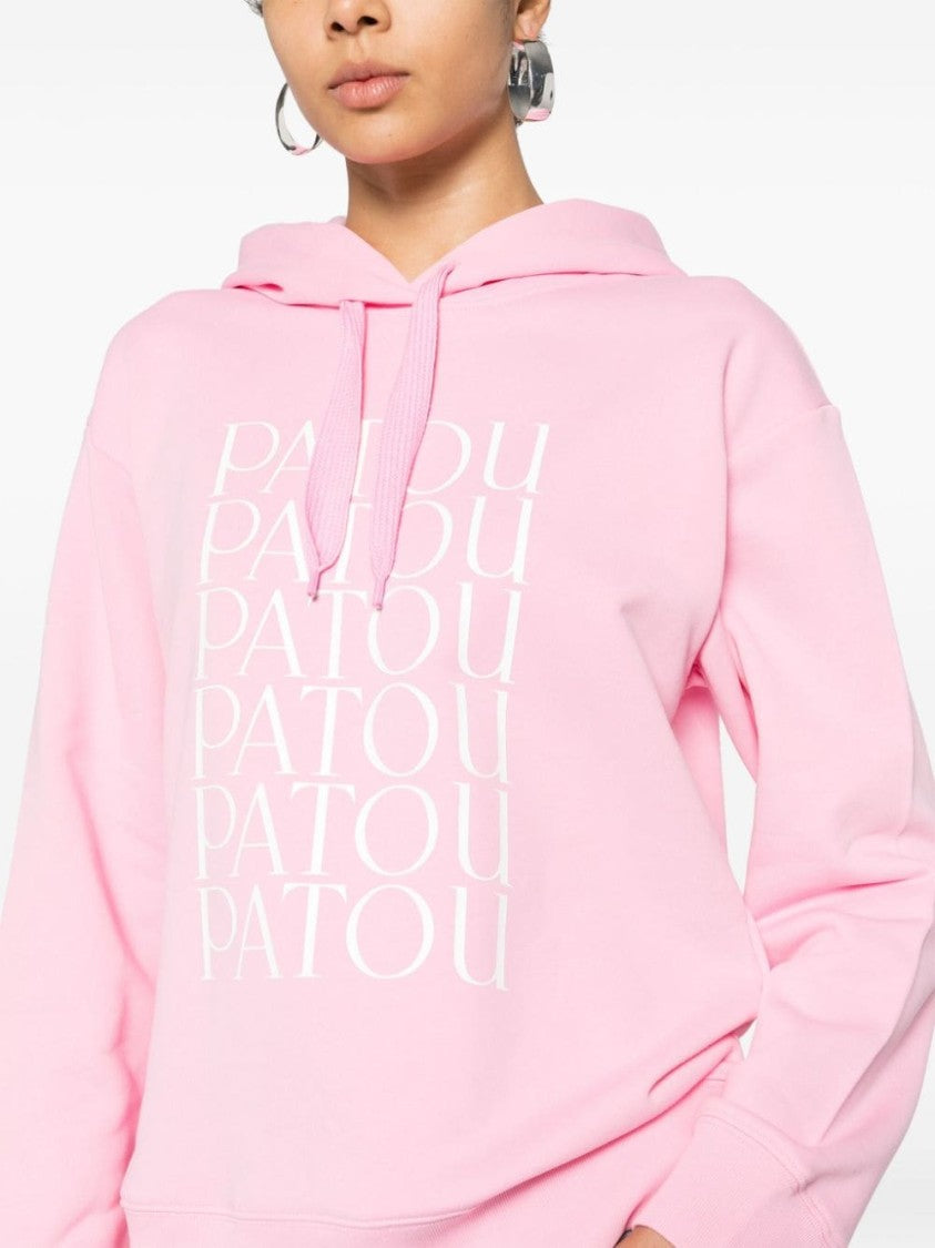 Patou Rose Pink Cotton Jersey Hoodie