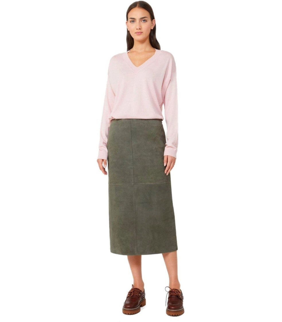 Max Mara Pala Khaki Midi Skirt