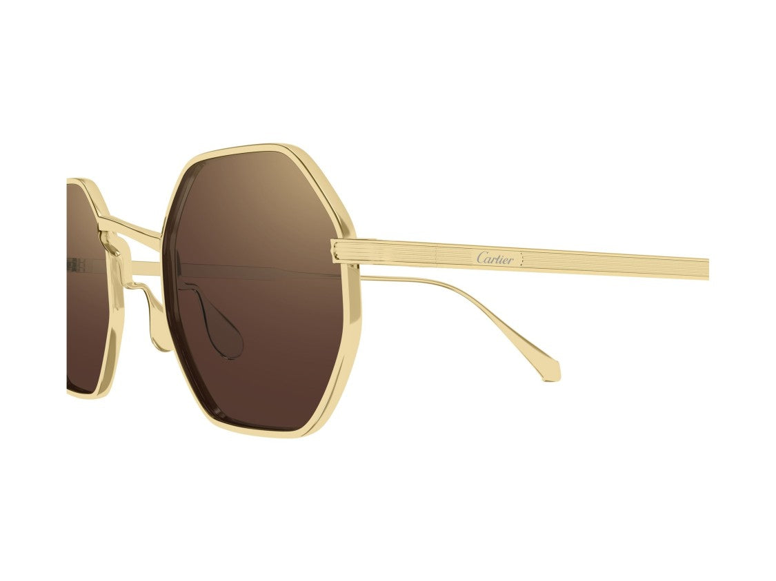 Cartier Gold Ct0627s Metal Octagonal Sunglasses