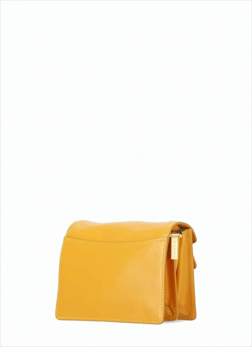 Marni Structured Smooth Leather Shoulder Bag With Scalloped Flap