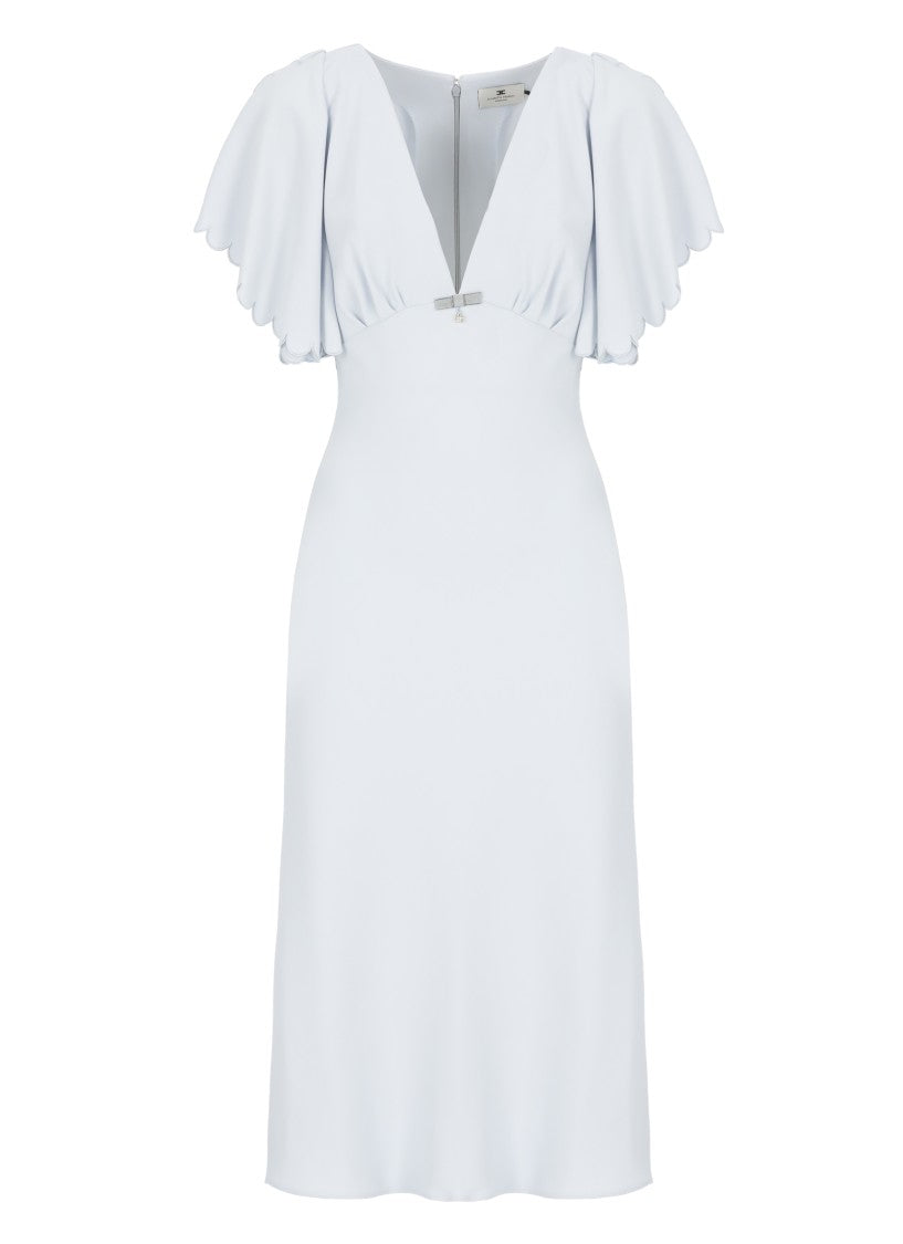 Elisabetta Franchi Light Blue Viscose Midi Dress