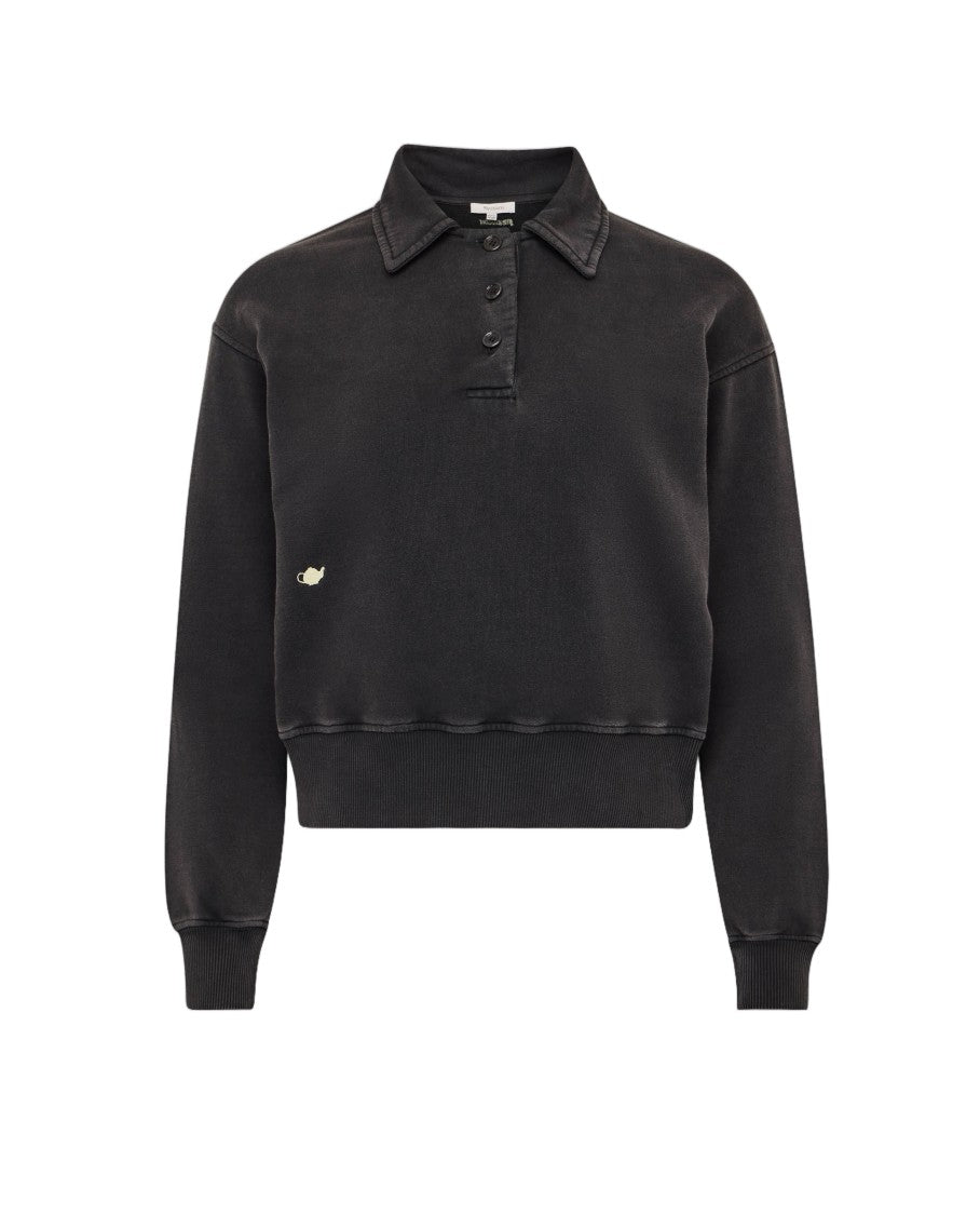 J. W. Anderson Polo-Inspired Cropped Sweatshirt With Classic Collar And Embroidered Detail