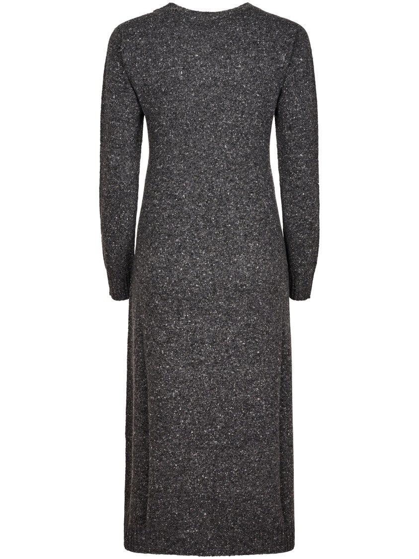 Max Mara Textured Long-Sleeve Ribbed Knit Sweater Dress