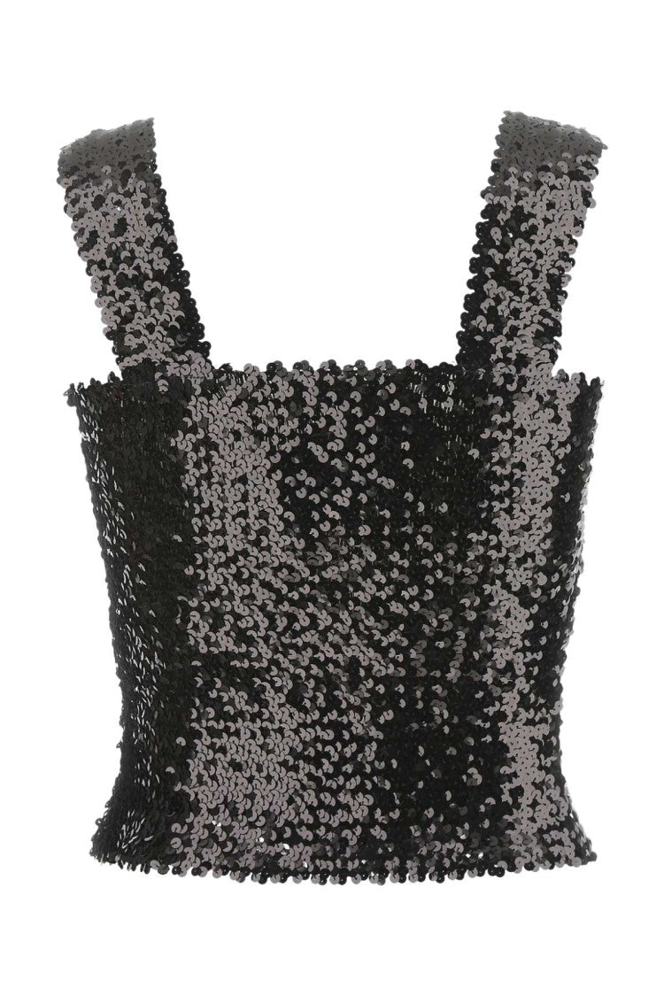 Saint Laurent Black Sequins Top