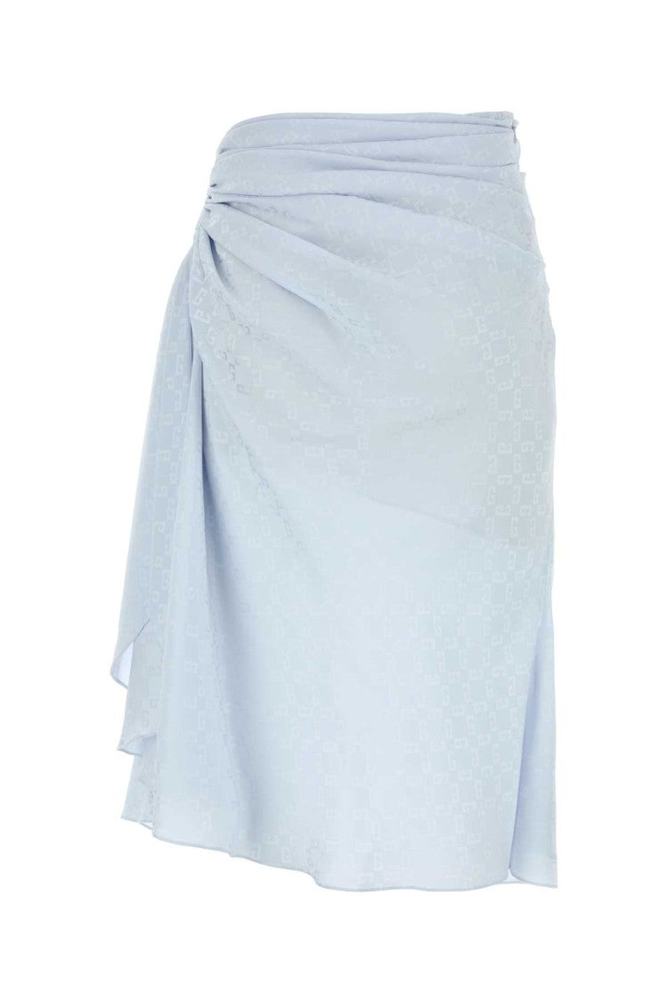 Givenchy Pastel Light Blue Silk Skirt