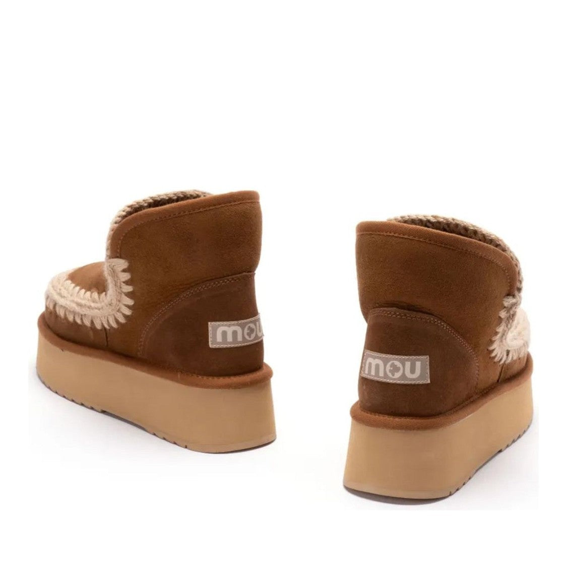 Mou Gray Eskimo Platform Sheepskin Mini Boots