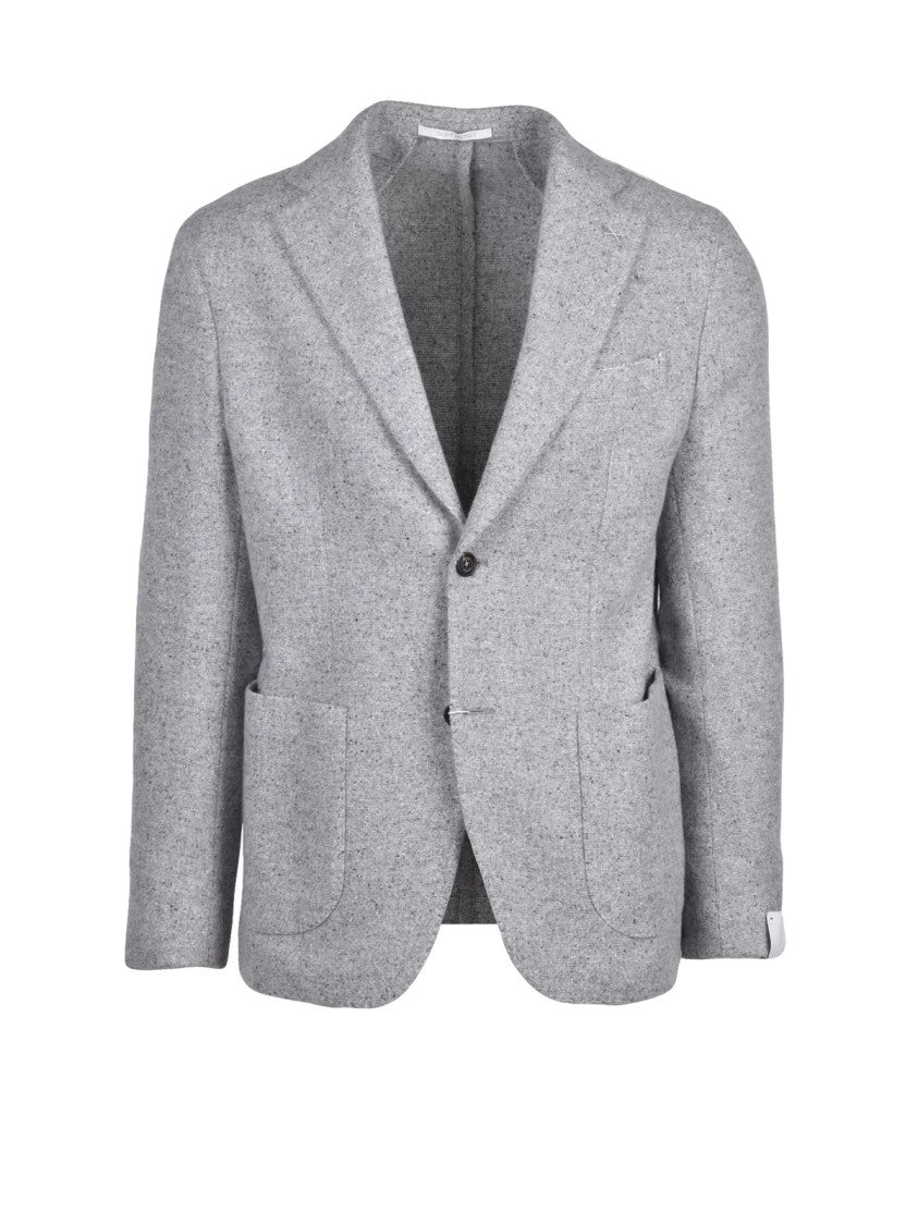 Eleventy Light Grey Cashmere-Blend Tailored Jacket