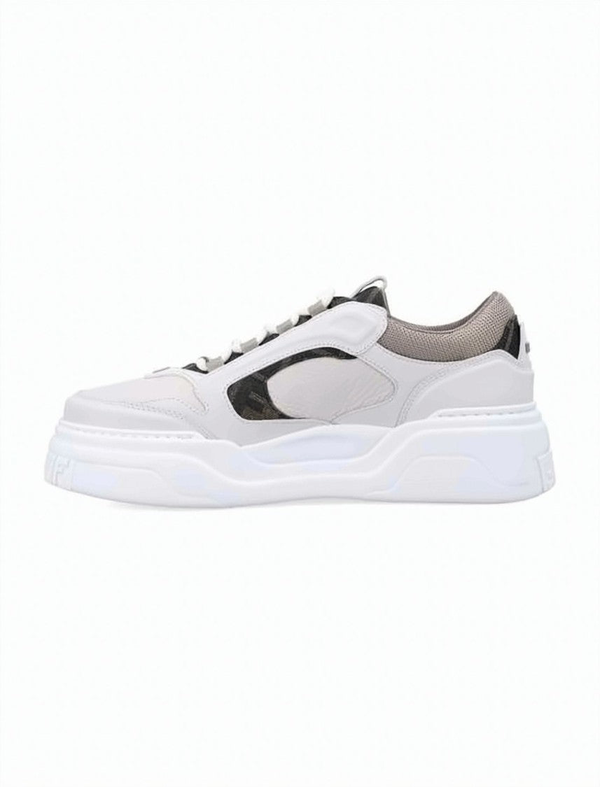Fendi Low-Top Sneakers With Textured Lambskin And Calf Leather