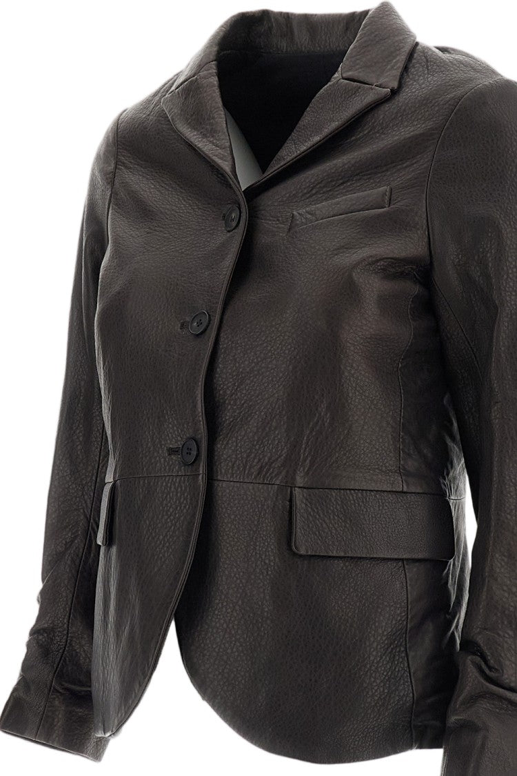 Bergfabel Brown Leather Tyrol Drop-Shoulder Jacket