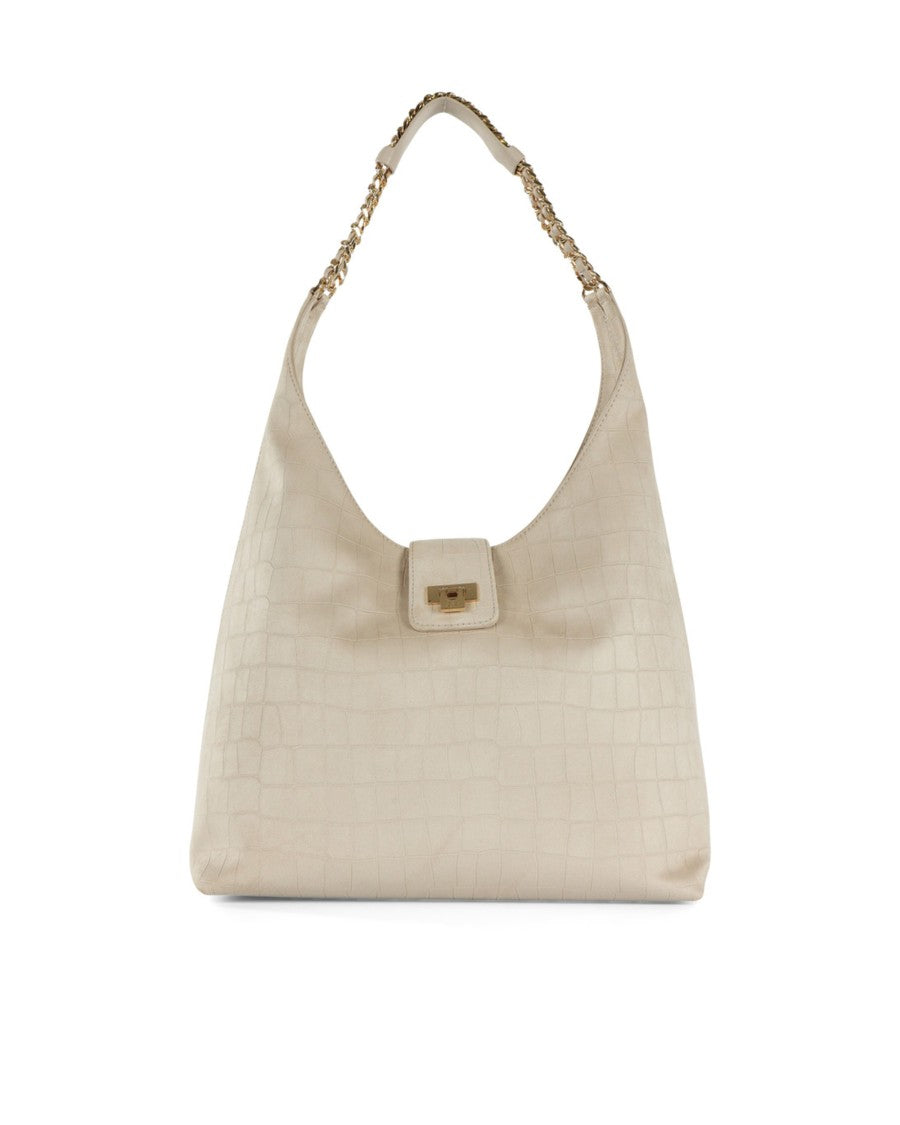 Elisabetta Franchi Vanilla Hobe Suede Bag