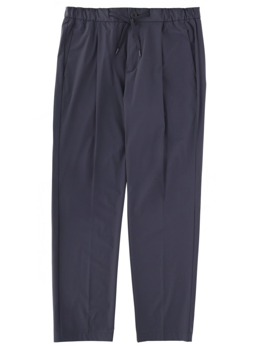 Herno Straight Leg Elastic Drawstring Smooth Pants Trousers