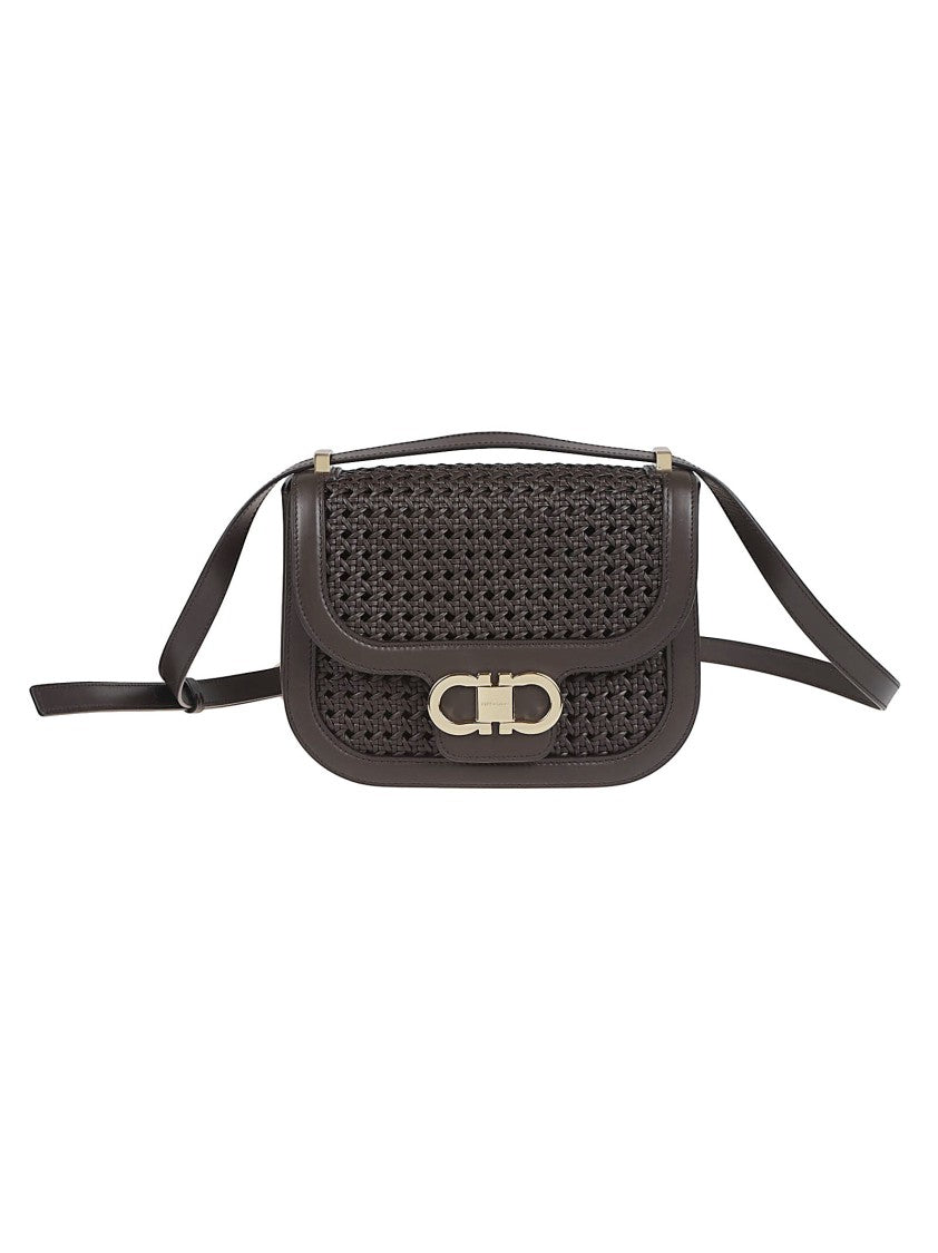 Ferragamo Handwoven Mini Borsa In Calf Leather