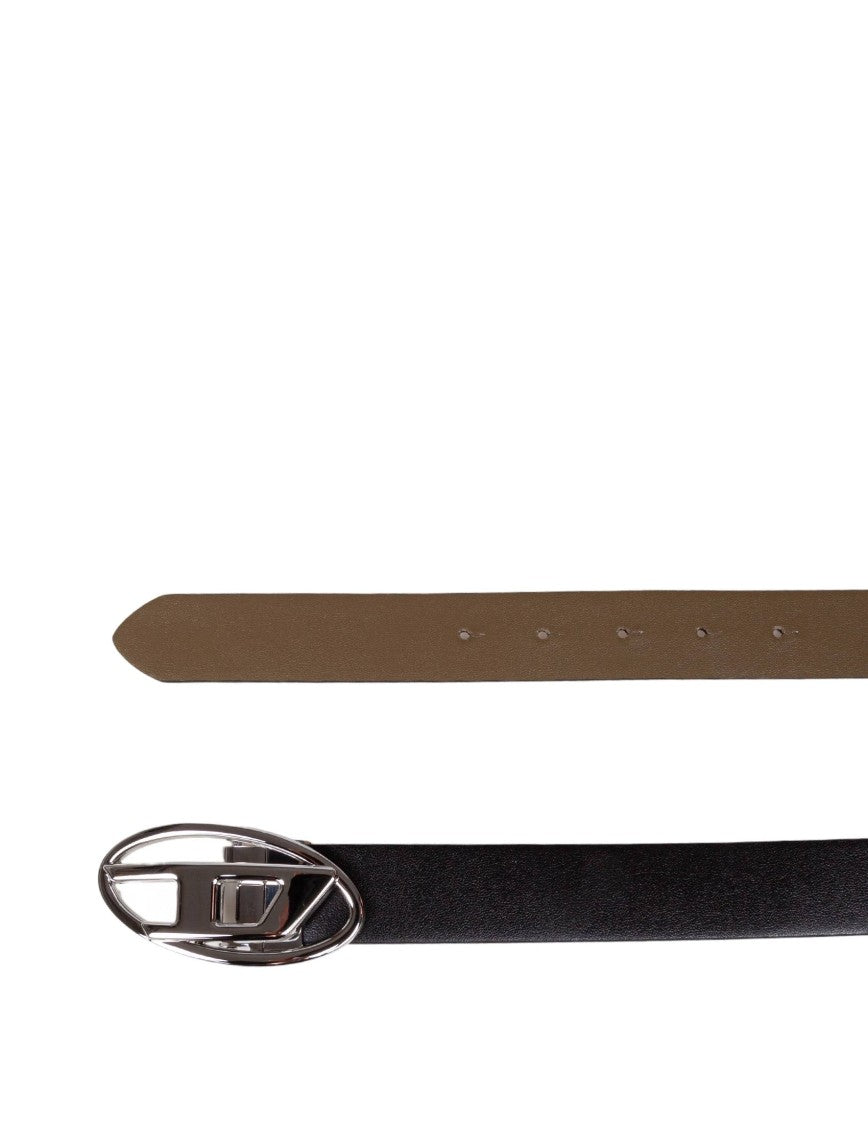 Diesel Reversible Two-Tone Leather Belt With Oval D Buckle
