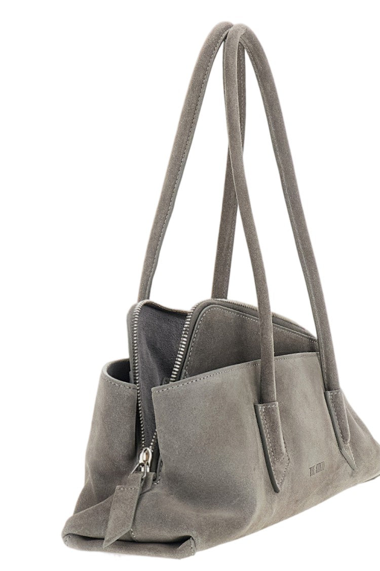 The Attico Asymmetrical Trapezoid Suede Top Handle Bag