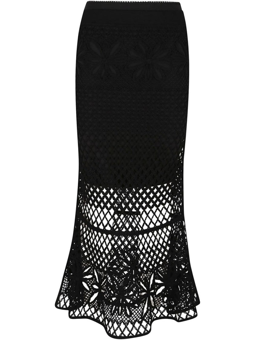 Pinko High-Waisted Mesh Skirt