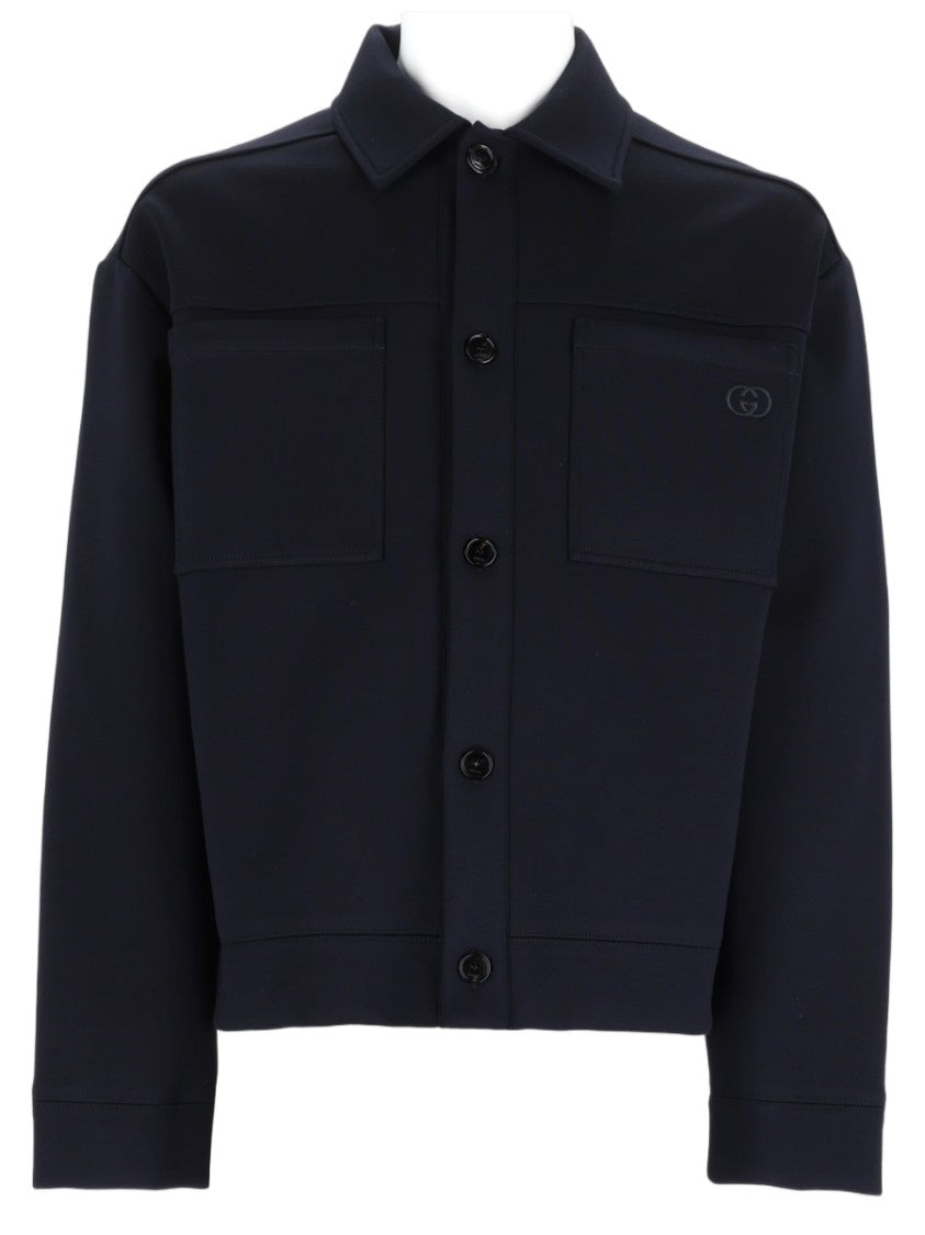 Gucci Cropped Embroidered Cotton Jersey Jacket