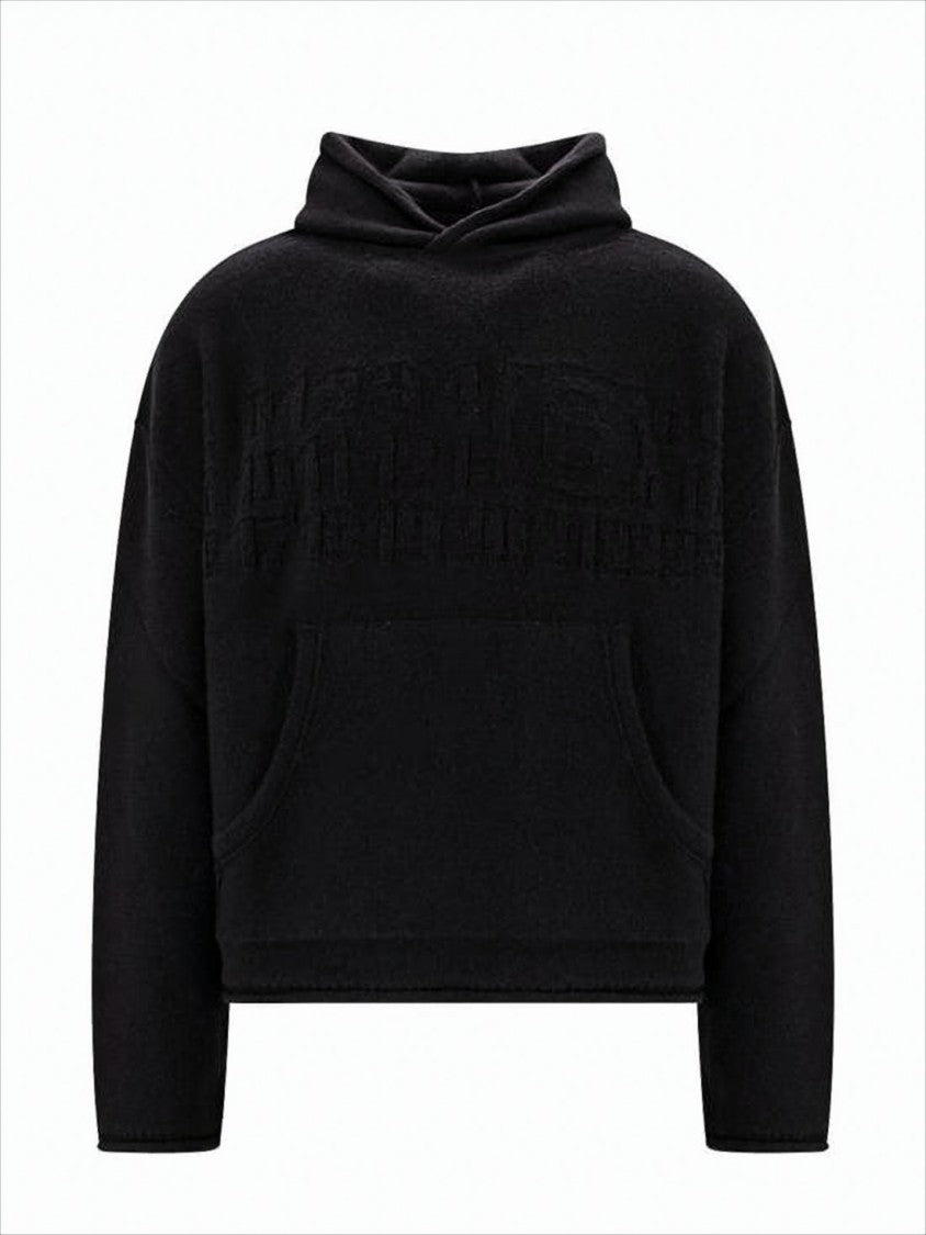 Mm6 By Maison Margiela Textured Front Relaxed Fit Hooded Sweatshirt