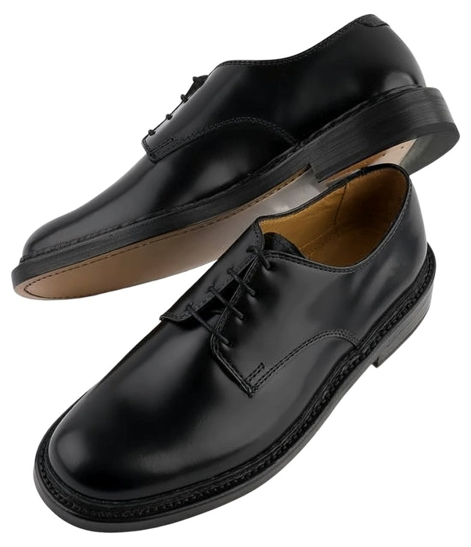 Our Legacy Polished Black Leather Derby Lace-Up Shoes