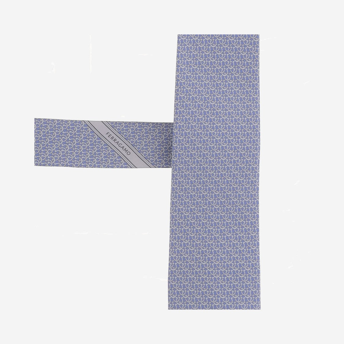 Salvatore Ferragamo Light Blue Patterned Silk Tie