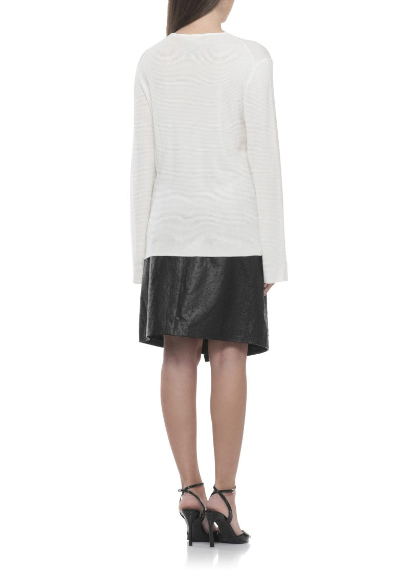Loulou De Saison Ivory Saya V-Neck Viscose Sweater