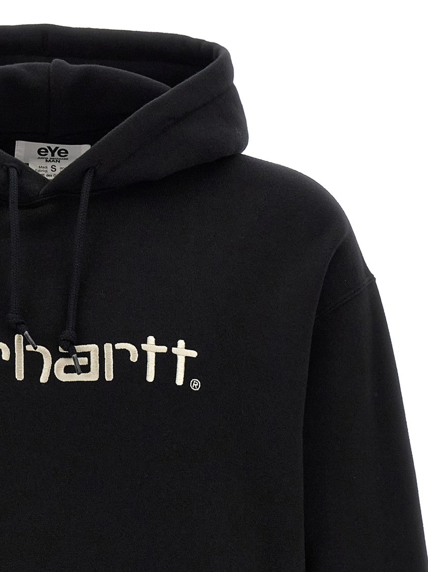 Junya Watanabe Fleece Cotton Oversized Hoodie With Logo Embroidery