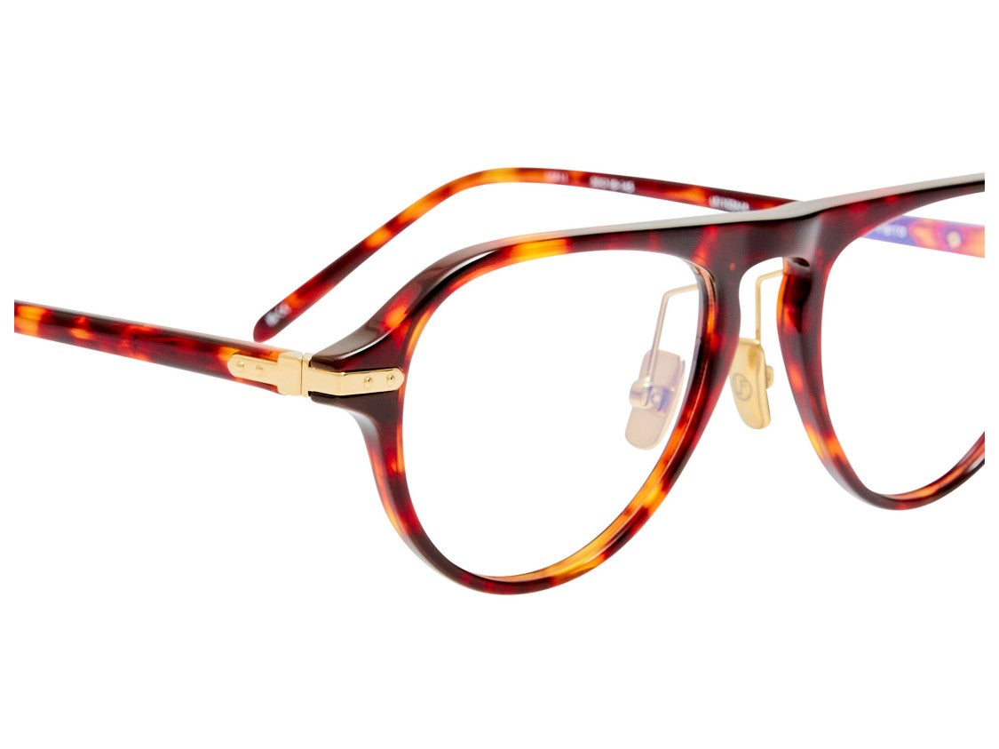 Linda Farrow Tortoiseshell Lf103a Acetate Aviator Eyeglasses