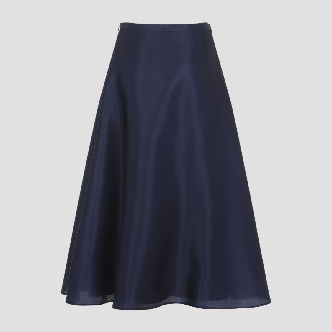 Alberta Ferretti A-Line Silk Midi Skirt With Subtle Sheen