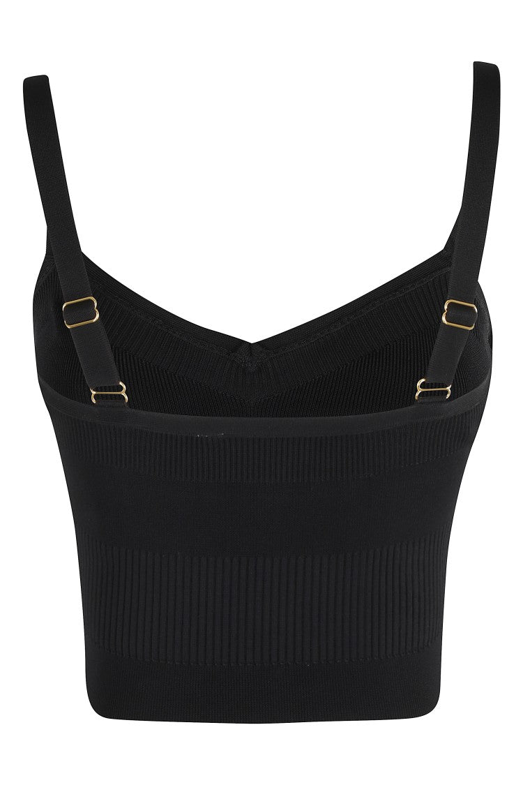 Elisabetta Franchi Fitted Black Top