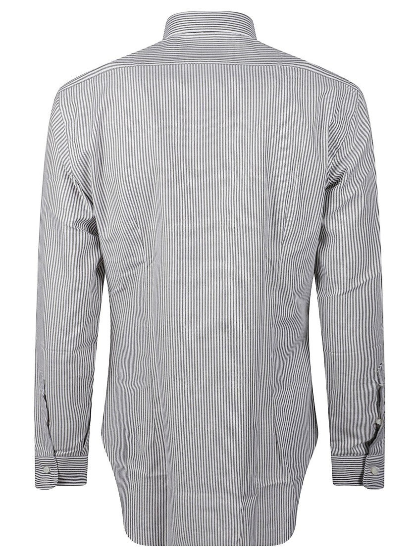 Barba Napoli Vertical Striped Cotton Button-Down Shirt