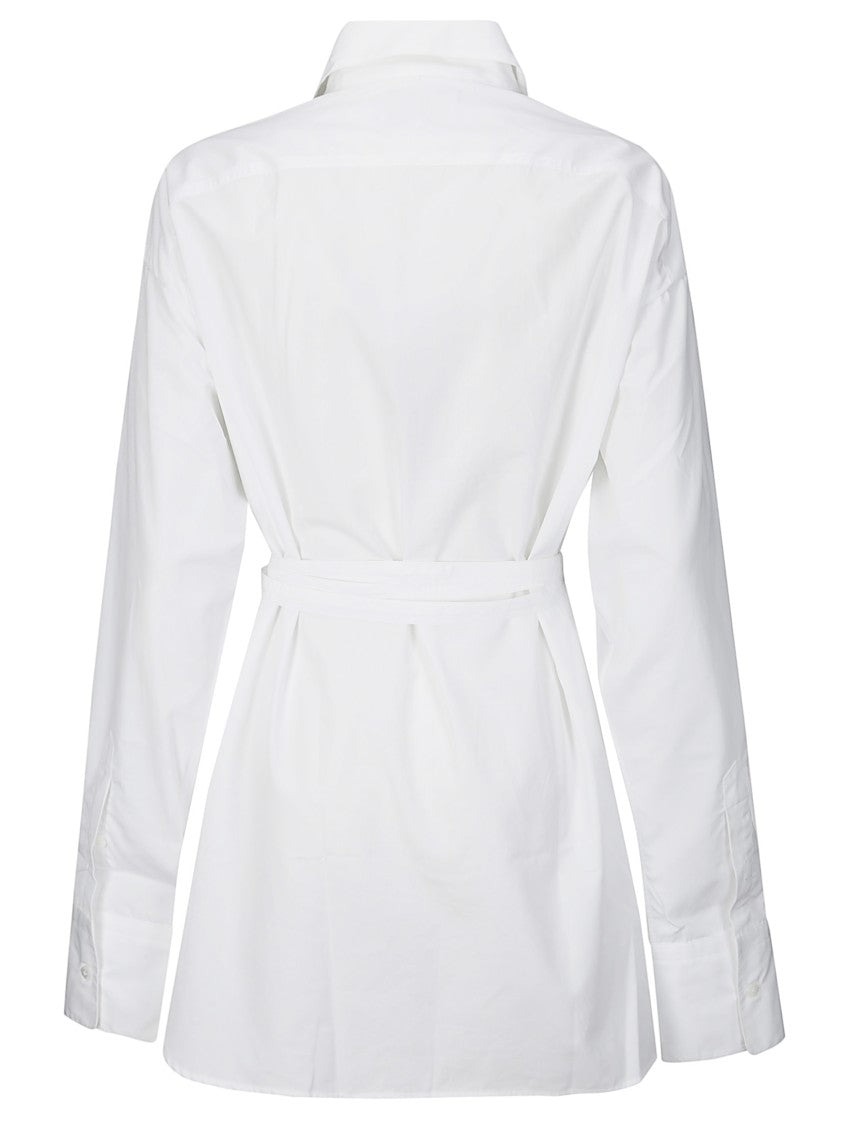 Setchu Cotton Shirt With Belt And Cutouts