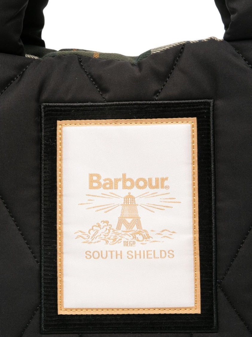 Barbour Quilted Black Handbag With Detachable Shoulder Strap