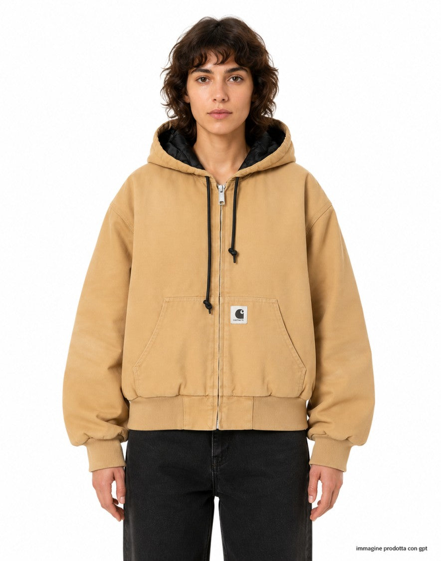 Carhartt Wip Dusty H Dearborn Canvas Hooded Quilted Jacket