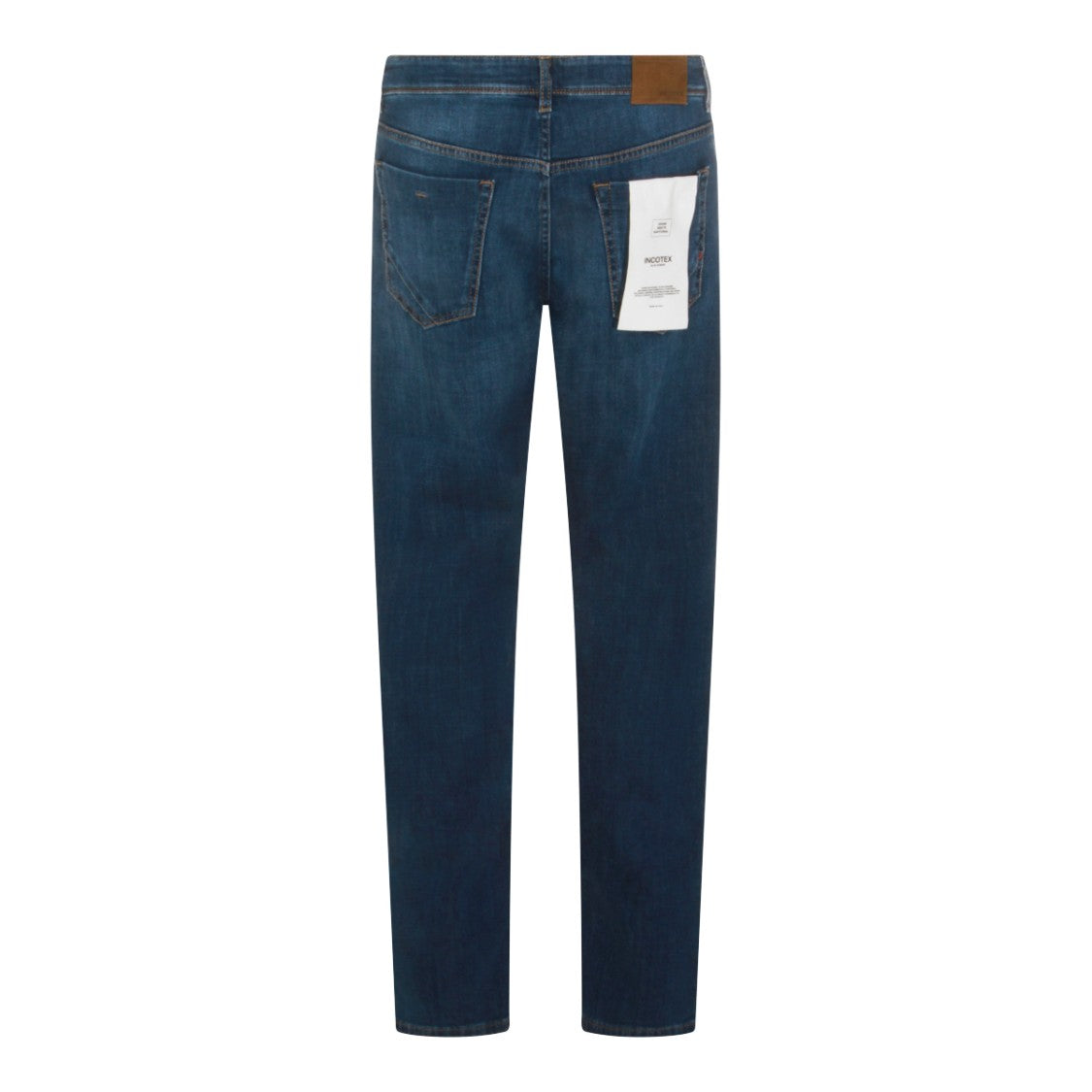 Incotex Blue Division Medium Blue Straight-Leg Jeans With Classic Five-Pocket Design