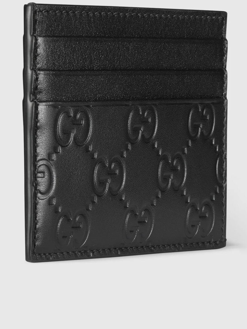 Gucci Black Arabella Embossed Leather Card Case